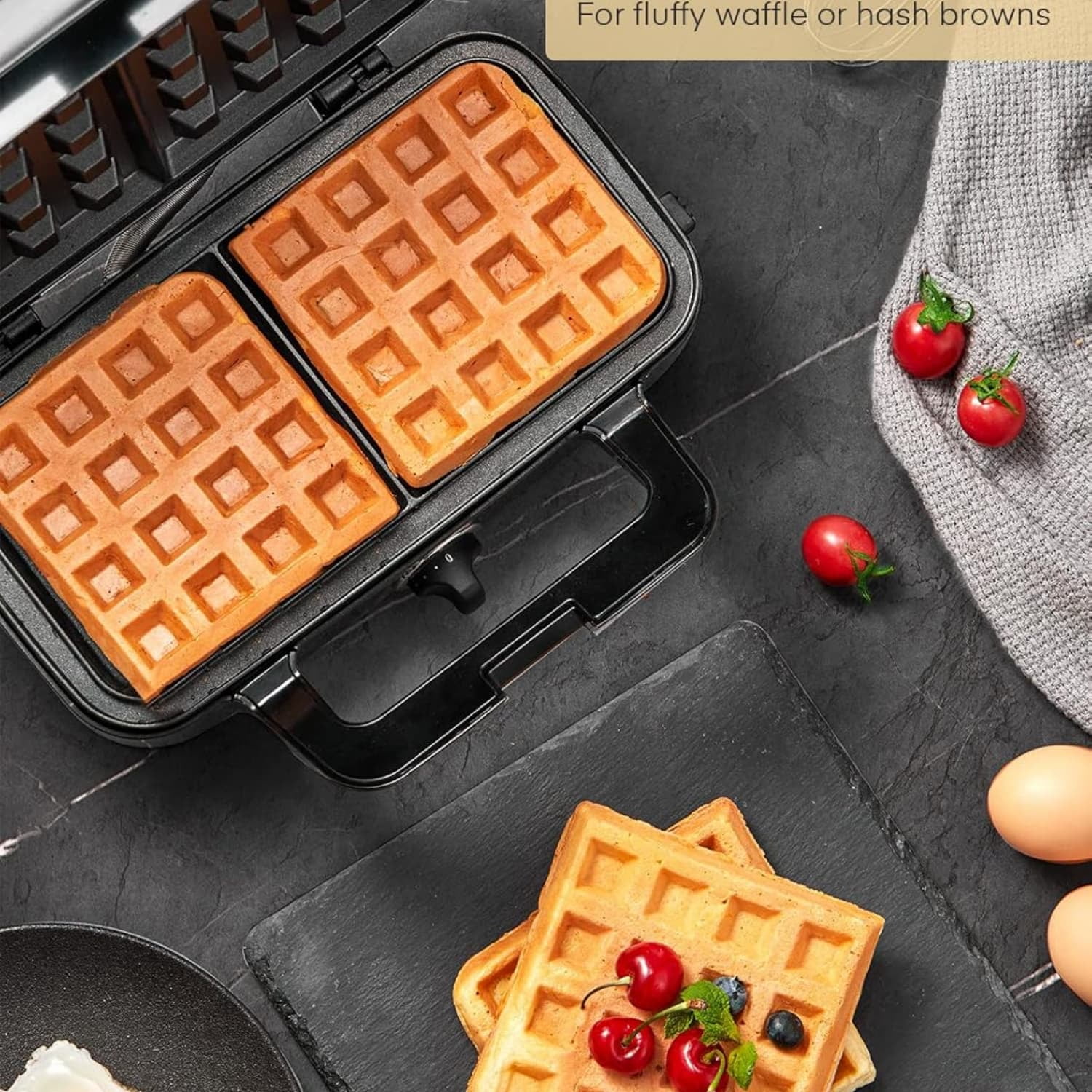 Sandwich Maker 3 In 1 Waffle Maker With Removable Plates,1200W Grilled Cheese Maker, 5-gear Temperature Control, Non-stick Coating Easy to Clean, Indicator Lights, Silver/Black