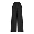 thumbnail image 6 of UVEASISHA Straight Leg Jeans for Men Button Elastic Waist Faux Denim Pants Solid Casual Summer Pants Fashion Hipster Streetwear Trousers with Pockets Black 3XL, 6 of 7