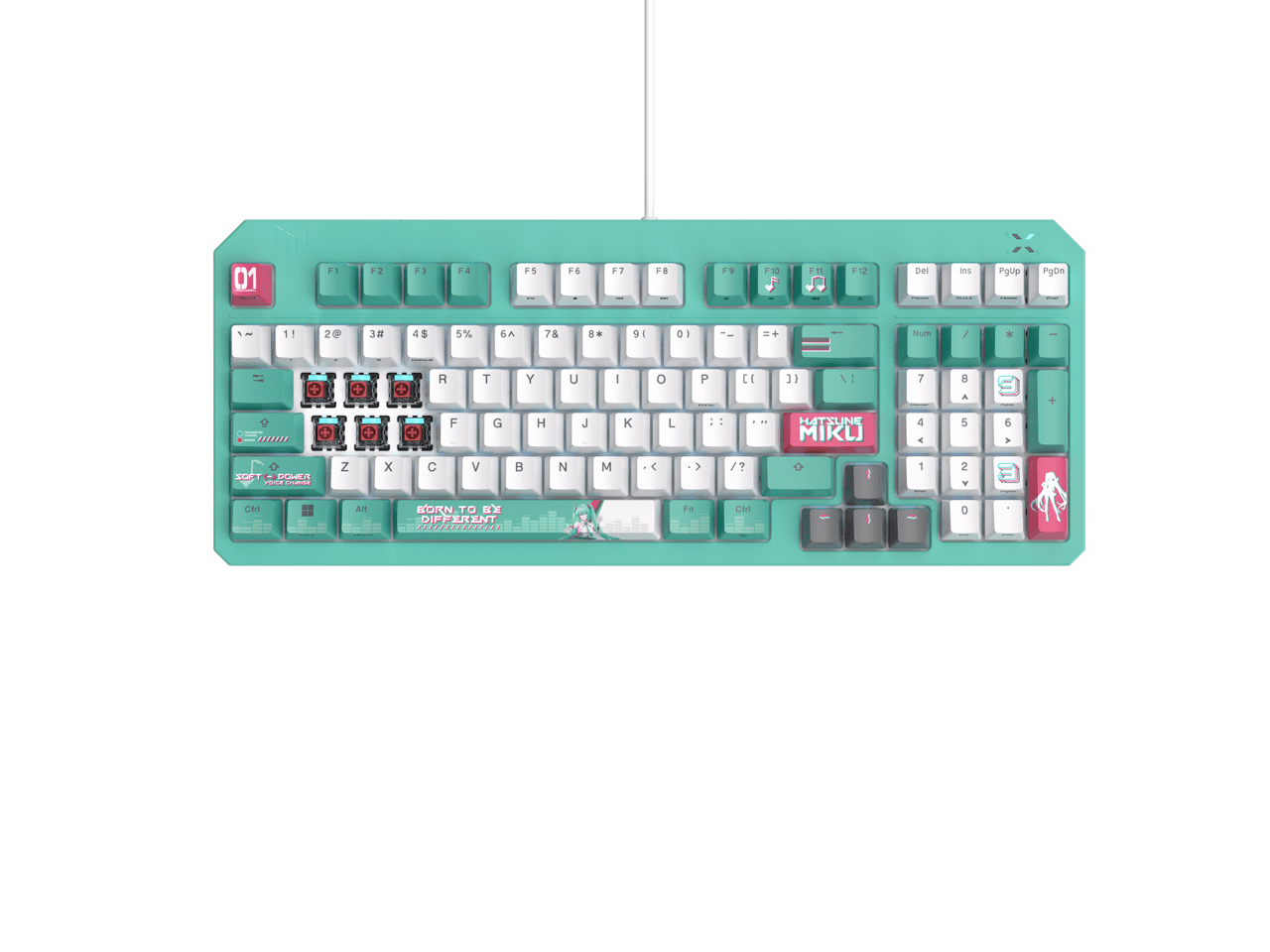 ASUS TUF Gaming K3 Gen II Hatsune Miku Edition Optical-Mechanical RGB Keyboard with IP57 Waterproof and Dust Resistance