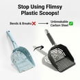 thumbnail image 5 of FancyKitty Heavy Duty Metal Cat Litter Scoop with Solid Wood Handle - [Small Holes] for Clay & Fine Clumping Litter - Non-Stick Deep Sifter, 5 of 9