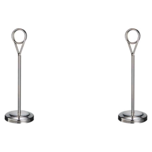 Redempat Stainless Table Number Holder Sign Holder Photo Stand for Hotel en Silvery 20cm 2Set