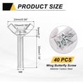 thumbnail image 2 of 40 Pcs M6x30mm Wing Butterfly Screw Bolts, Carbon Steel Zinc Plated Wing Bolt Thumb Hand Screws Fasteners for Home, Machine, Electronic Equipment, 2 of 6