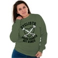 thumbnail image 4 of Cyclists Break Hearts Not Bones Biker Unisex Plus Fleece Graphic Sweatshirt Brisco Brands 2X, 4 of 5
