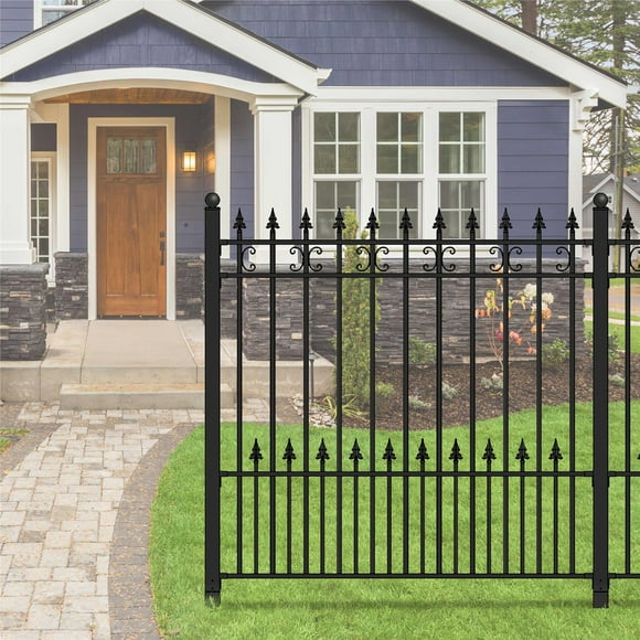 ALEKO DIY Wrought Iron Ornamental Fence - Venice Style - 5.5 x 5 Foot