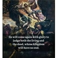 thumbnail image 2 of ArtsyQuotes 26x28 Black Ornate Wood Framed with Double Matting Museum Art Print Titled - Nicene Creed Quote: Glory to Judge, 2 of 4