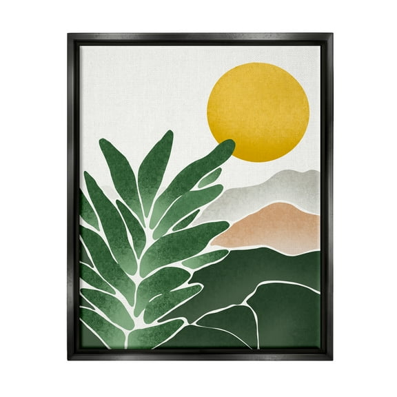 Stupell Industries Sunny Hills Botanical Nature Scene Botanical & Floral Painting Black Floater Framed Art Print Wall Art