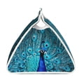 thumbnail image 3 of Lsque Beautiful Blue Peacock Printed Long Tissue Box Cover Holder, Facial Paper Organizer Dispenser,Triangle with Bottom Belt, PVC Leather Decorative Organizer, 3 of 9