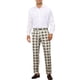 thumbnail image 2 of Pantalones de cuadros INSPIRE CHIC para hombre, con frente plano y corte recto, talla 32, color caqui, 2 of 5