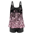 thumbnail image 4 of Women Plus Size Two Piece Tankini Set Swimsuits Tummy Control Bathing Suits Push Up Tankini Top with Boy Shorts, 4 of 7
