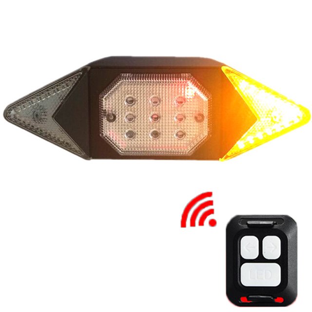 Control Remoto Inalámbrico Bicicleta Luz Trasera Trasera Carga Usb Señales De Giro De Bicicleta Luz De Advertencia De Seguridad Sweethay VI012603-00
