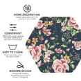 thumbnail image 3 of Honeii Vintage Floral print Leather Coaster Set of 4, ideal for safeguarding your furniture from drinks spills and effortless cleanup-Hexagon, 3 of 6