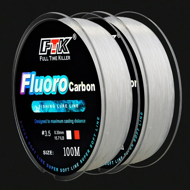 FTK ligne de pêche en fluorocarbone 100M 4-34LB ligne de Leader en Fiber de carbone fil de pêche à la mouche Monofilament fil de carpe ligne de Leader en Nylon  18