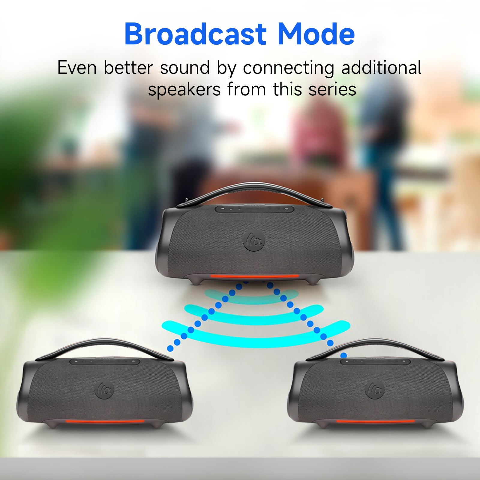 160W Bluetooth Speaker, 180W Peak Loud Stereo Sound, 12H Playtime, Punchy Bass, IPX7 Waterproof, RGB Lights, BT 5.3