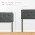 thumbnail image 4 of Tufted Headboard, Queen Size, Wood, Fabric, Grey Gray, Modern Contemporary Urban Design, Bedroom Master Guest Suite, 4 of 9