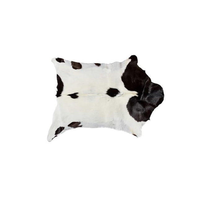 HomeRoots 316980 2 x 3 in. Calfskin Rug - White & Chocolate