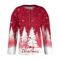 thumbnail image 5 of Women's Fashion Christmas Printed Long Sleeve Knitted Cardigan Button Down Jacket for Holiday Casual Wear and Women's Outerwear with Festive Design,Hot Pink,2XL, 5 of 6
