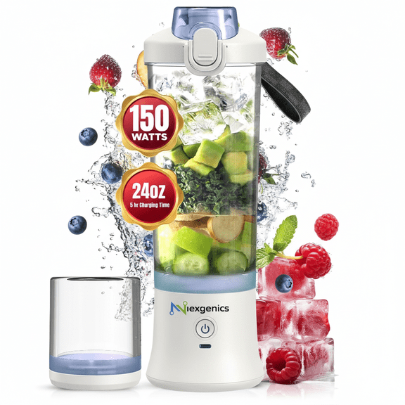 NEXGENICS NEX MAX  24 oz BPA-Free Rechargable Portable Blender, White
