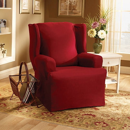 Sure Fit Cotton Duck Wing Chair Slipcover