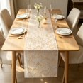 thumbnail image 6 of PoyoKee Sheer Table Runner 118" x 11", Sheer Star Table Cloth, Golden Organza Tablecloth, Party Decorations for Kitchen and Dining Home Decor Wedding, 6 of 6