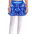 thumbnail image 3 of YiZYiF Kids Girls Sparkly Sequins Dance Skirt Tiered Ruffle Skorts Hip Hop Jazz Performance Costume Royal Blue 12, 3 of 7
