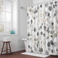 thumbnail image 6 of Gray Leaves Shower Curtain for Bathroom Decor, Watercolor Leaf Farmhouse Spring Plant Waterproof Fabric Shower Curtain, 66"x72" Set with 12 Hooks, 6 of 9