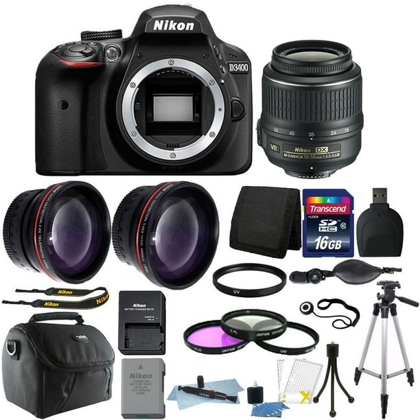 Nikon D3400 24MP Digital SLR Camera + 1855mm Lens + 16GB Great Value