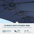 thumbnail image 6 of Patbrela 15ft Patio Umbrella with Light and Base, Double Sided  Large Rectangular Outdoor Umbrella with Crank Handle, for Garden, Yard, Poolside and Outdoor Activities, Navy, 6 of 8