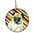 thumbnail image 1 of Pug Candy Cane Holiday Christmas Ceramic Ornament, 1 of 1