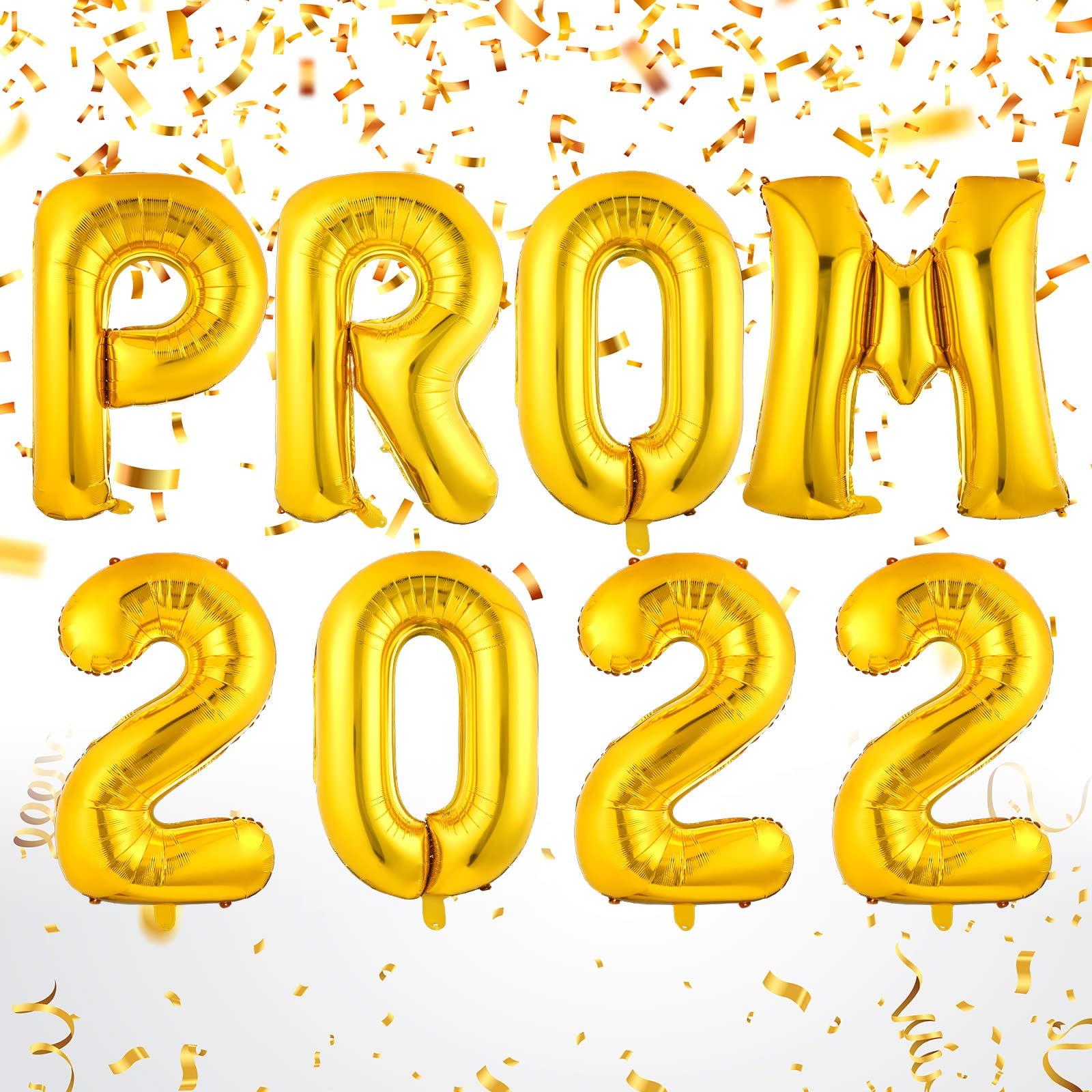 8 Pieces Prom 2022 Balloons Banner 32 Inch Letter Balloons Foil