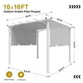thumbnail image 3 of INTER HUT 10' x 10' Gray Steel Pergola, with Retractable Texilene Canopy, 3 of 6