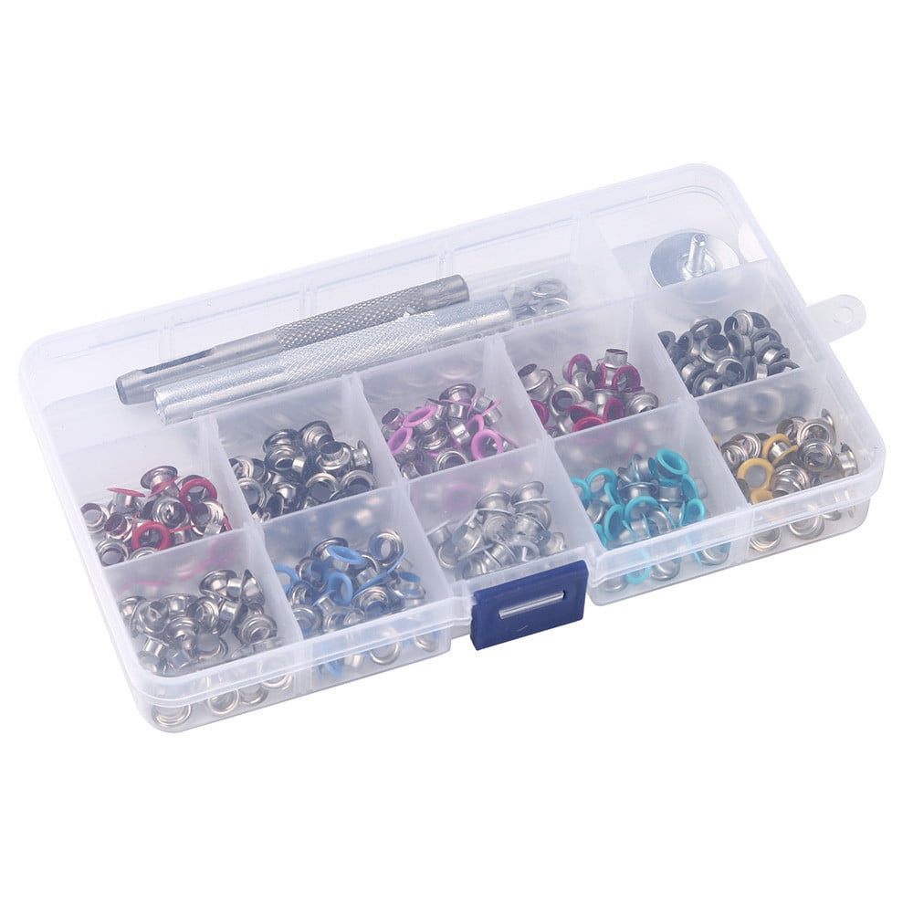 SuoKom 400 Set 6mm Grommets Kit Metal Eyelets Shoes Clothes Crafts 10 Colors