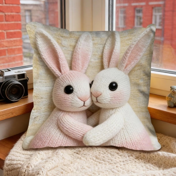 Uuiauoio Cute Animals Decorative Throw Pillow Cover , Animals Family Animals Outdoor Pillow Cases Square Standard Cushion Cover for Sofa Couch Bed Car 17.72x17.72 inch