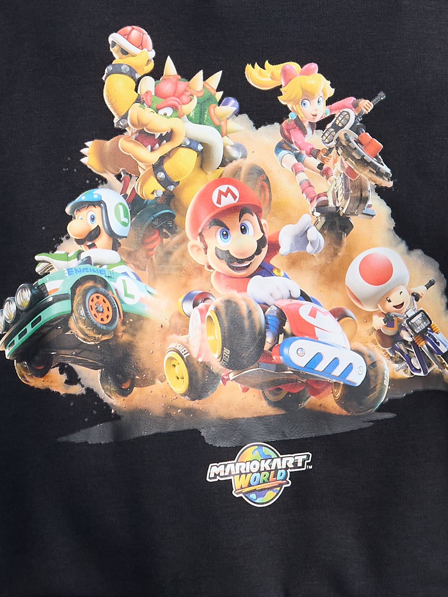 Mario Kart World Graphic Fleece Hoodie, Sizes 4-18