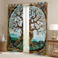 thumbnail image 2 of jejeloiu Bohemian Mystic Tree Blackout Curtains Set of 2 (52x84 Each),Boho Exotic Style Window Curtains For Men Women, 2 of 6