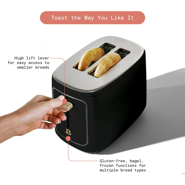 Beautiful 2 Slice Touchscreen Toaster Black Sesame by Drew Barrymore