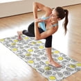 thumbnail image 6 of Yellow Lemon Fruit Slices White Pattern Hot Yoga Mat Towel Non Slip for Hot Yoga - Quick-Drying Yoga Mat Cover with 4 Corner Pockets with Travel Bag - Hot Yoga Towel Non Slip 74"x26", 6 of 6