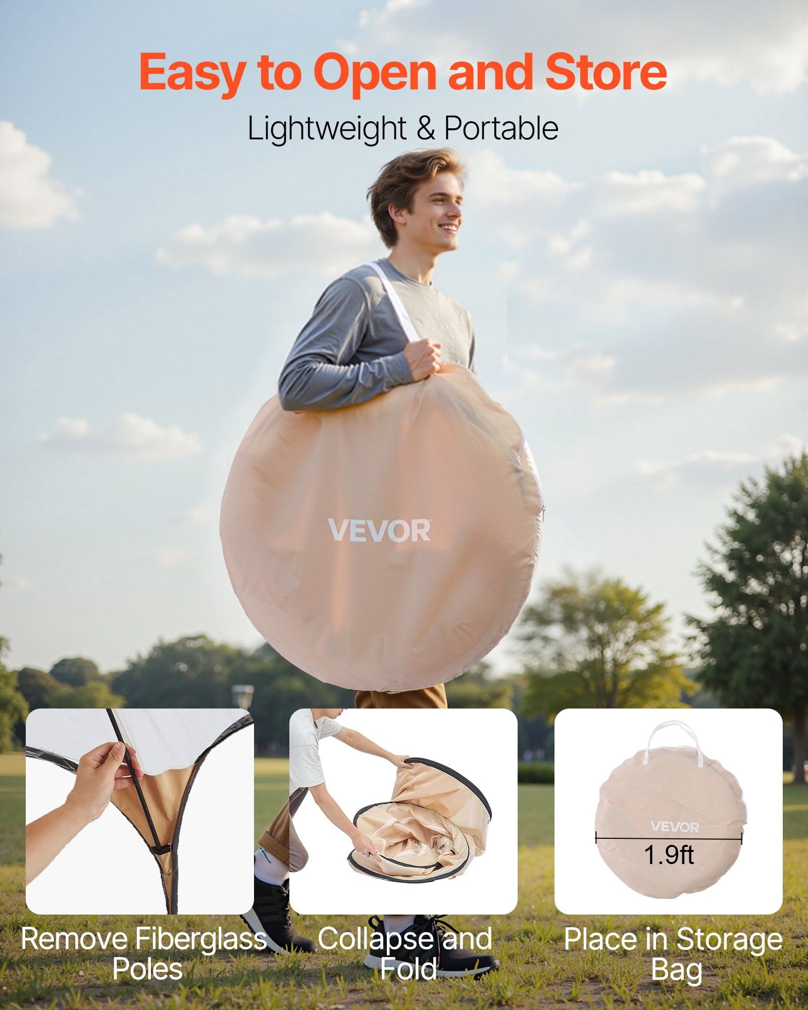 Portable Outdoor Bubble Tent 47x47 Inch Clear Pop-Up Igloo with Waterproof Cover & Mat - Instant Shelter for 1 Person, Perfect for Camping, Events, Fishing & Cheering