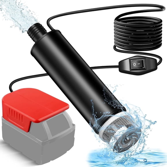 Novara Cordless Submersible Water Pump for Milwaukee M18 18V Battery, 635GPH Portable Transfer Pump, for Garden RV Pond Draining Camping Job‑Sites, Battery Not Included