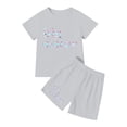 thumbnail image 3 of Fshinging Children Clothes Set Letter Print Short Sleeve Shorts Set Girls Breathable Summer Sports 2 Piece Set Tenue Garçon, 3 of 6