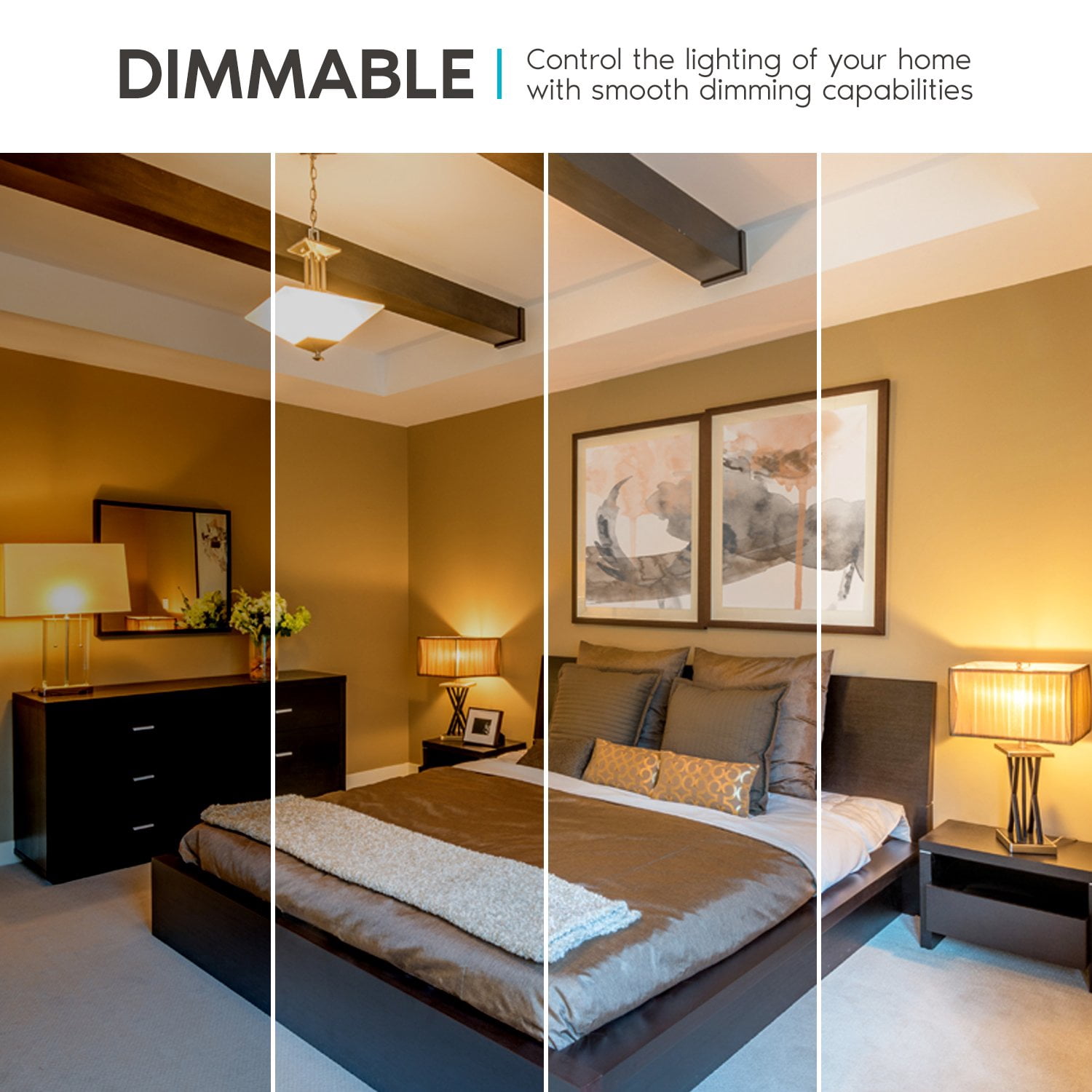 Luxrite A19 LED Dimmable Light Bulb 9W (60W Equivalent) 2700K Soft White, 800 Lumens, E26, 24 Pack