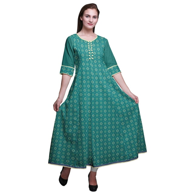 Bimba AnarkaliKurtiMaxi Casual Dress Printed IndianKurtisFor Women
