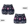 thumbnail image 5 of Lsque Pixel Heart Winter Pattern High Waisted Biker Shorts for Women-Tummy Control Fitness Athletic Workout Running Yoga Gym Shorts,Moisture-Wicking-Medium, 5 of 9