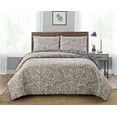 thumbnail image 1 of Payson Branches Full/Queen 3-piece Quilt Set Tan/Grey, 1 of 3