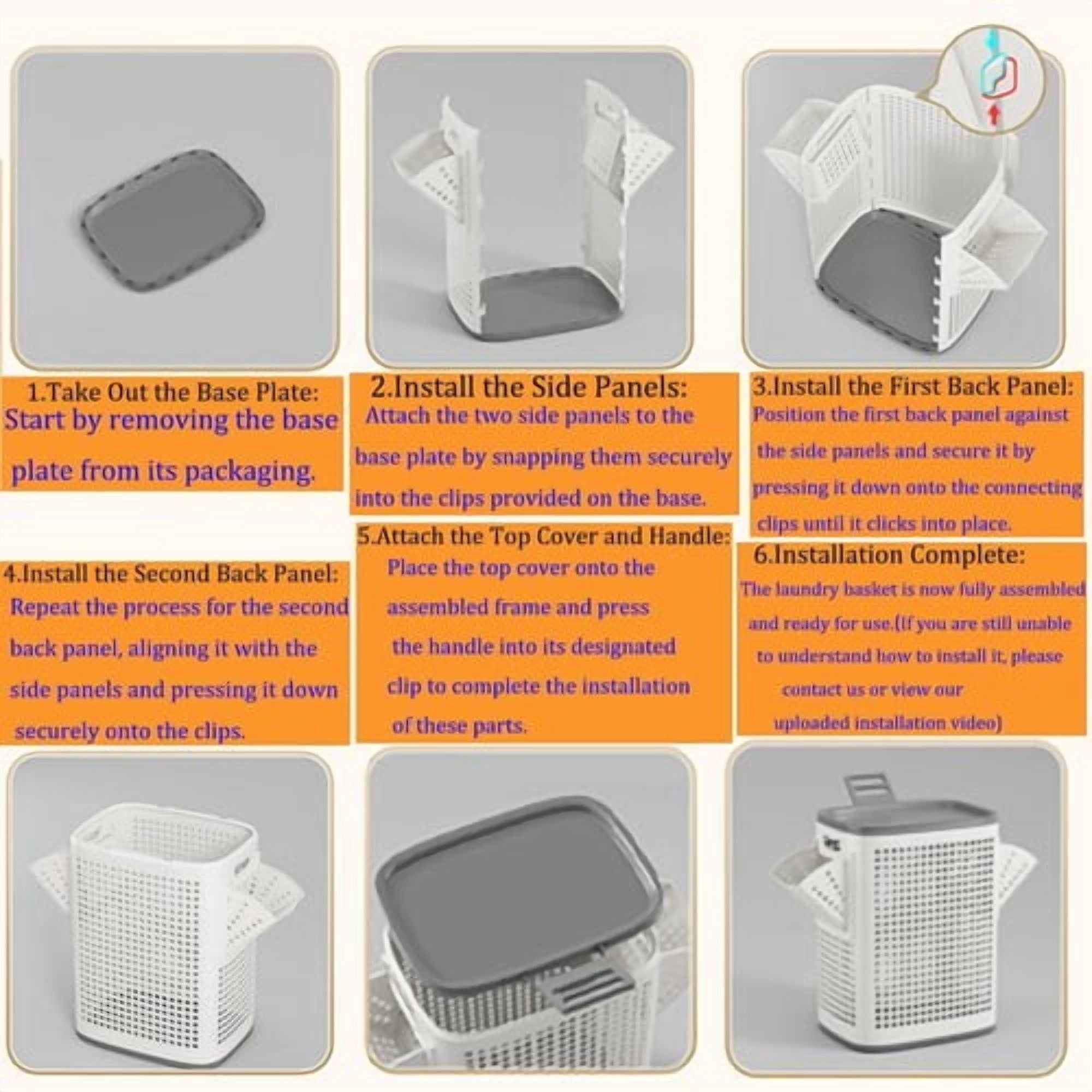 ShadeMart 58L Laundry Basket, Ventilated PP Plastic Clothes Hamper with Dual Handles ( No Lid / Wheels )