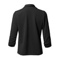 thumbnail image 3 of FashionOutfit Women's Stretch 3/4 Gathered Sleeve Open Blazer Jacket, 3 of 5