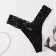 thumbnail image 4 of vigerkar 3 Pack Women G-String Thongs Sexy Underwear Low Rise Cotton Panties Breathable Stretch Underpants Bikini Briefs Black, XL, 4 of 5