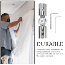 HONMEET Stainless Steel Corner Curtain Rod Connector, Flexible and Adjustable for Home Window Drapery
