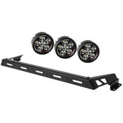 Rugged Ridge 11232.13 Light Bar Kit, Hood Mounted, Textured Black, 3 Round; 07-18 Wrangler Fits select: 2015-2018 JEEP WRANGLER UNLIMITED, 2012-2014 JEEP WRANGLER
