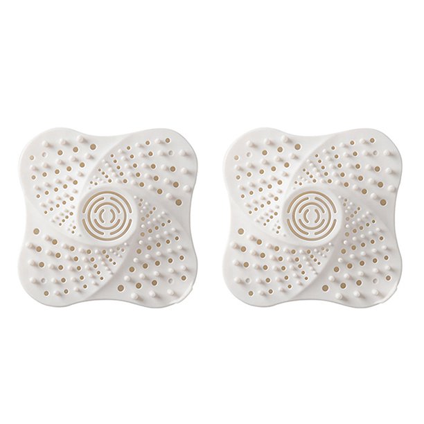 Bewildely 2 piezas de la cubierta del colector de pelo de la ducha del dormitorio filtro del fregadero de la cocina tapón de la bañera colador de drenaje Suministros de limpieza para el hogar Blanco Bewildely HA063751-02B