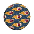thumbnail image 2 of Gaeub Burning Rugby Balls 14-17in Tire Cover, Spare Tire Cover, for Camper Caravan, Trailer, Car, Truck, SUV, Jeep - 17 inch, 2 of 9